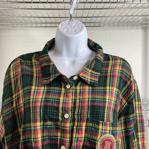 Savage‎ x Fenty Womens Two Piece Plaid Pajamas Set Size 1X Cropped Top Edgy Comf - Picture 8 of 16